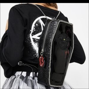 Betsey Johnson Coffin Backpack Can't Stop Coffin Crossbody NEW!